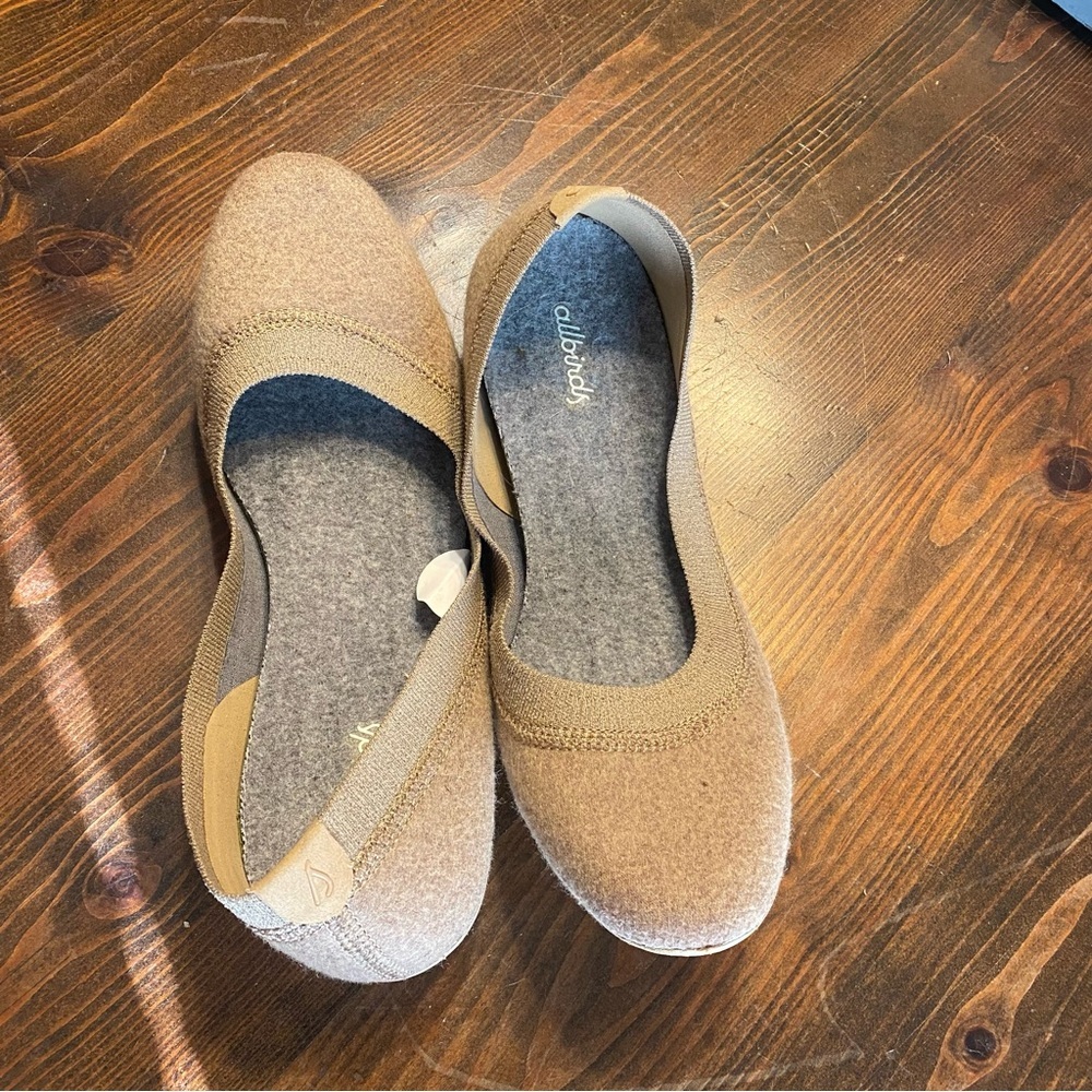 Allbirds Womens Tree Breezers Tan Wool Ballet comfortable Flats Slip Ons SZ-9 - Picture 2 of 10